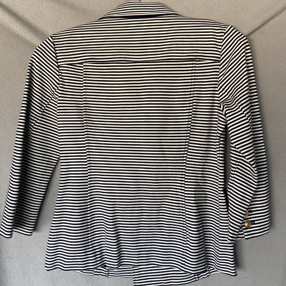 Cabi Navy White Striped Blazer Size S | Gold Button Nautical Jacket - Picture 8 of 8
